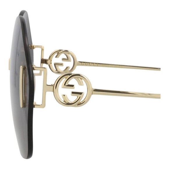 Gucci Womens Round/Oval Gold Gold Grey Fashion Designer Eyewear - Picture 5 of 5